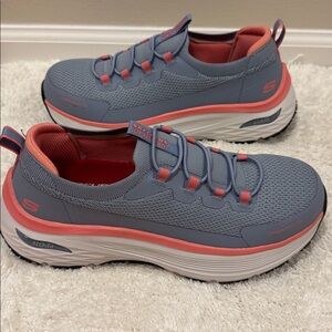 Skechers Gray and Coral Athletic Shoes